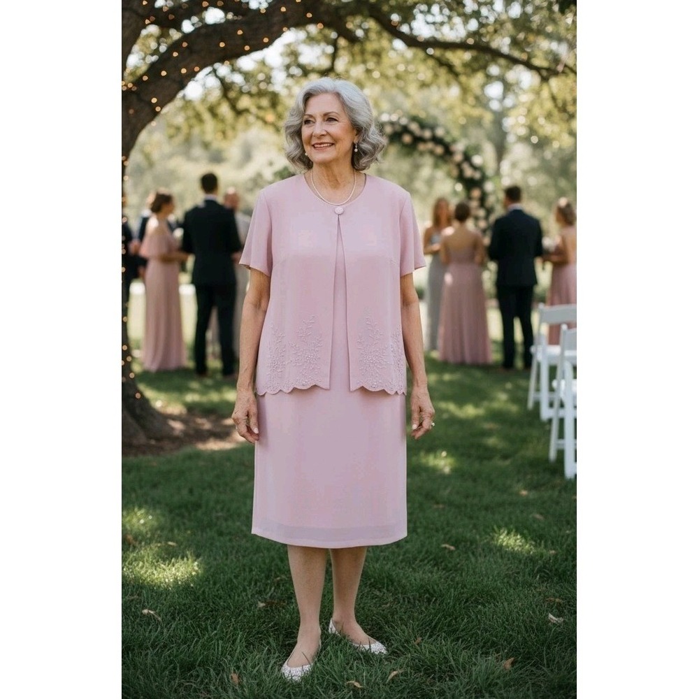 Che‎ Studio Midi Dress 16 Pink Beaded Embroidered Lined Mother Of Bride Formal